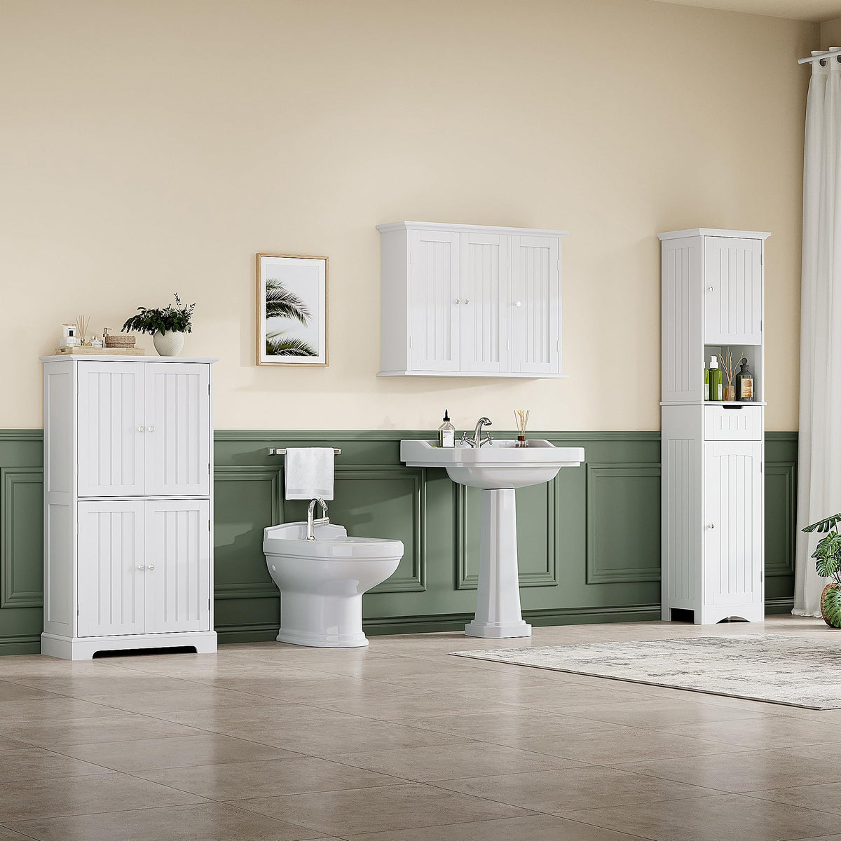 Laundry Cabinet with 3 Doors and Adjustable Shelves L6620