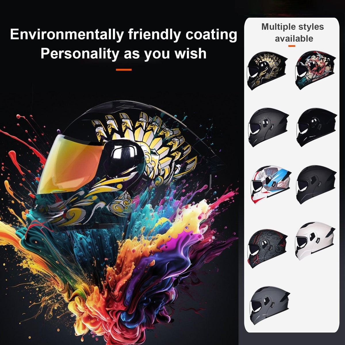 Flip-Up Motorcycle Helmet DOT Certified Dual-Lens C102