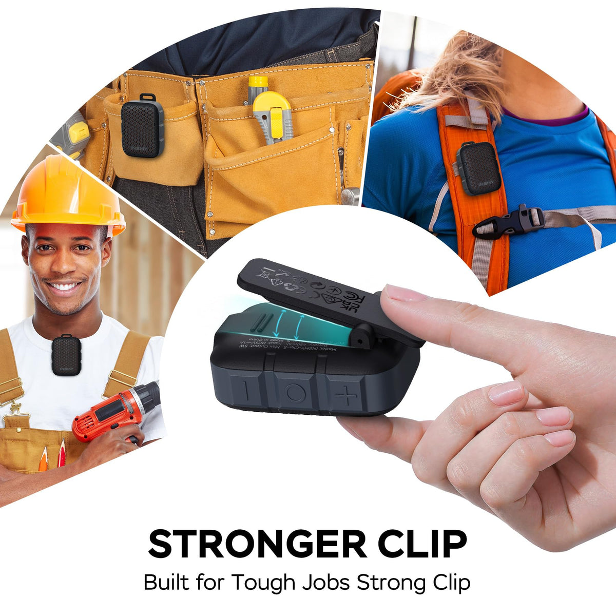 Wearable Bluetooth Speakers IP67 Waterproof Clip On Small Speaker J8150