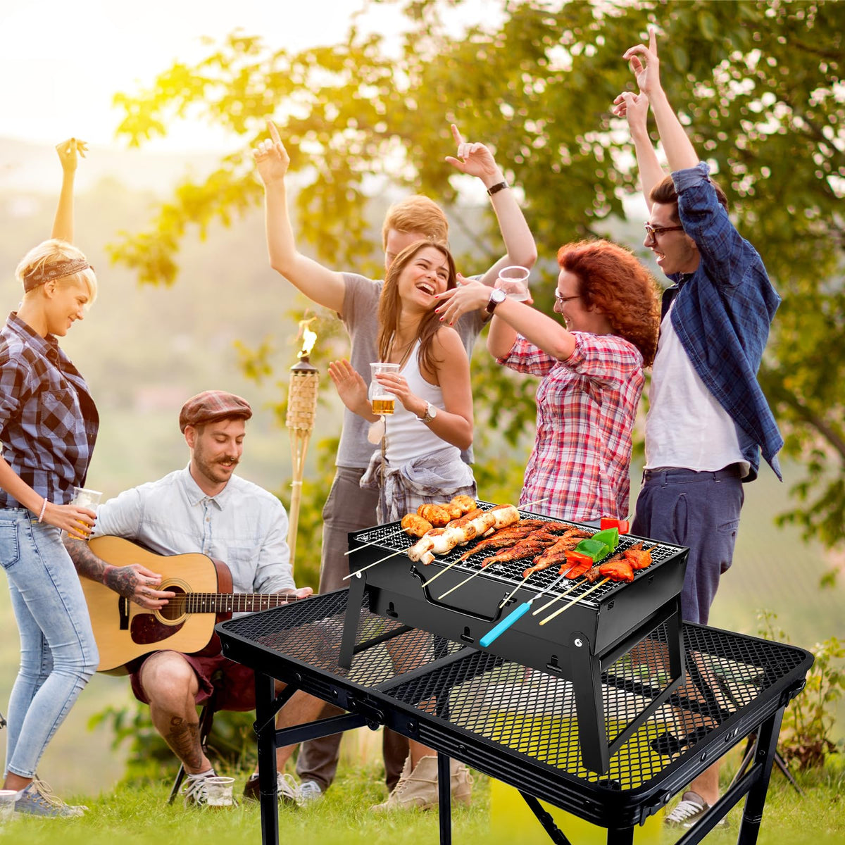 Black Adjustable Folding Camping Table G212647
