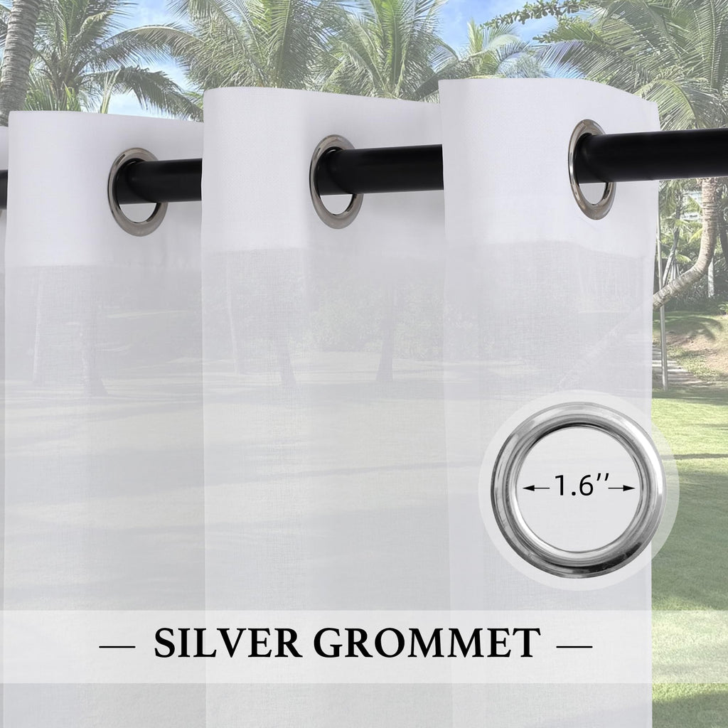 Waterproof Semi-Sheer Outdoor Curtains D65610