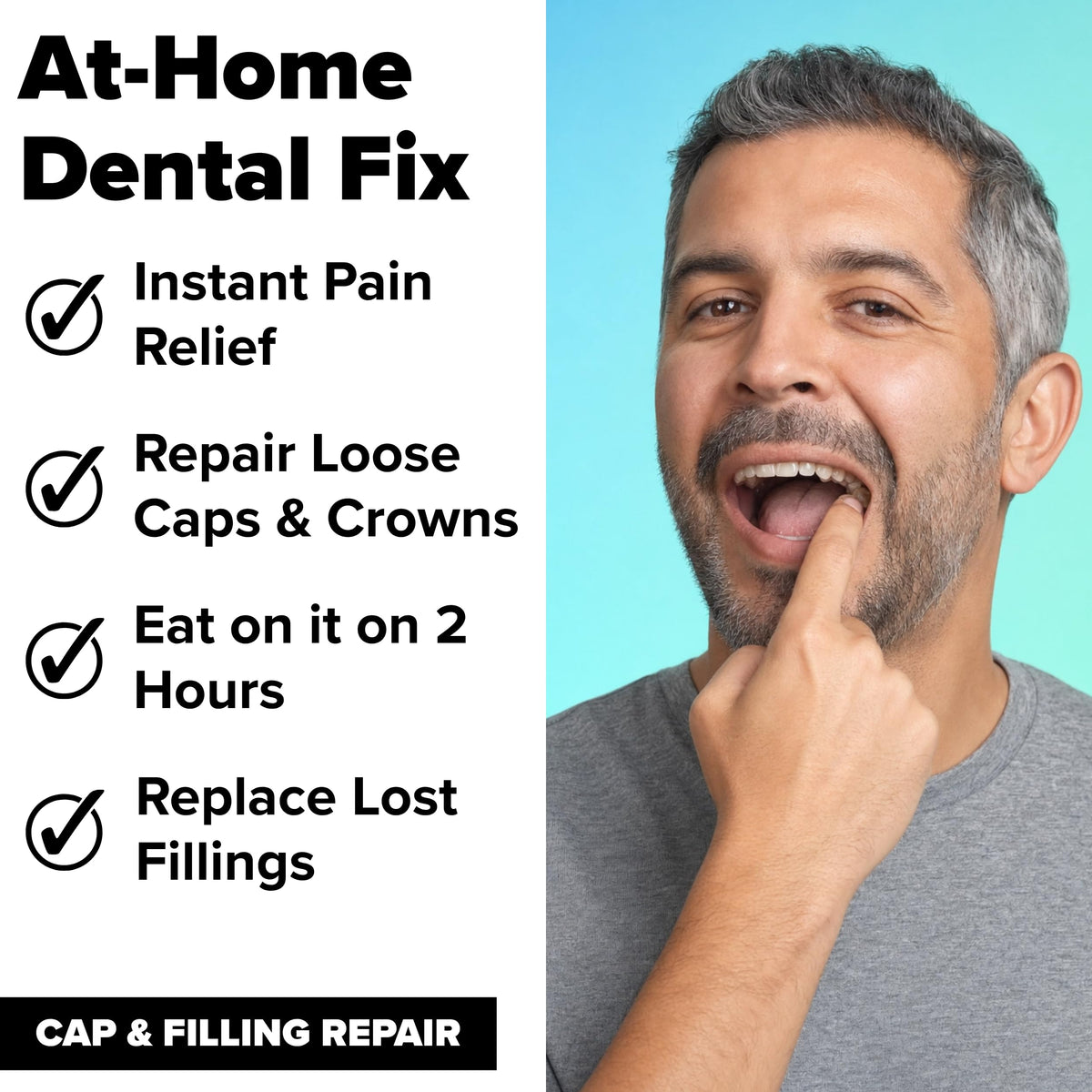 Maximum Strength Loose Cap and Lost Filling Repair Dental Kit Pack of 3 F652
