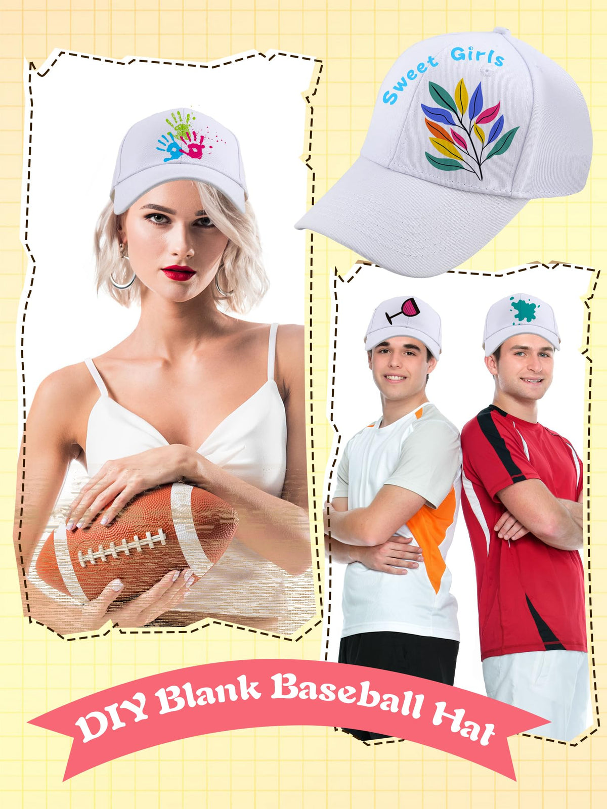 Cotton White Baseball Cap Z67504