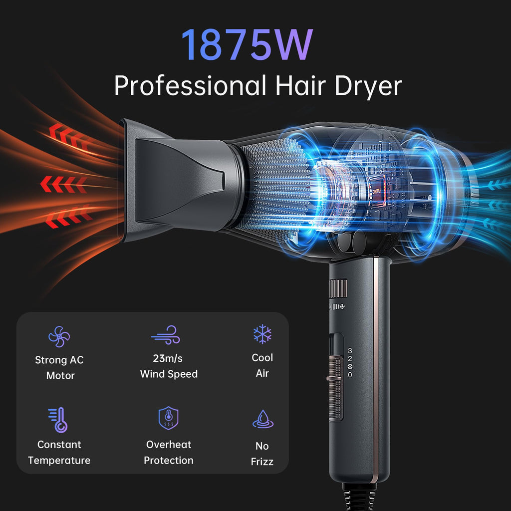 Ionic Hair Dryer with Diffuser 1875 Watt T2533
