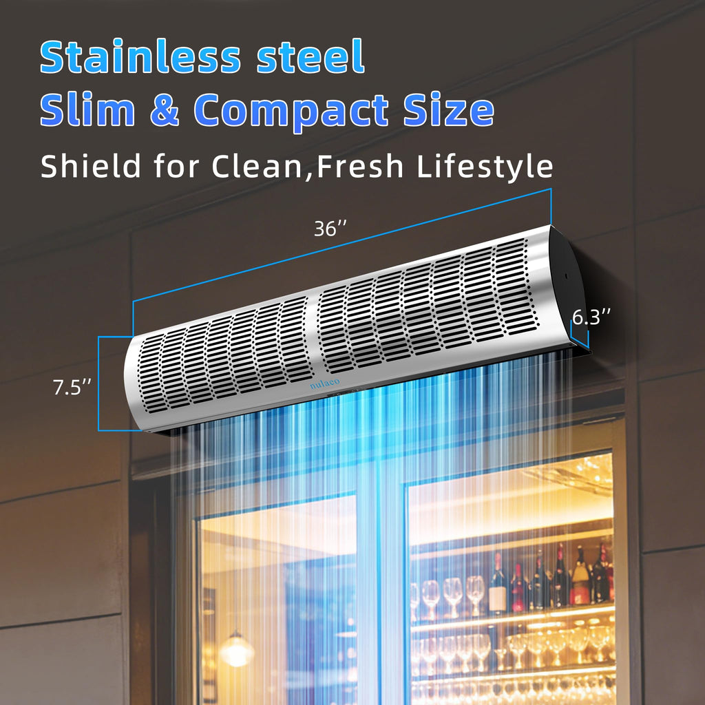 36'' Stainless Steel Wall-Mounted 2-Speed Air Curtain L444