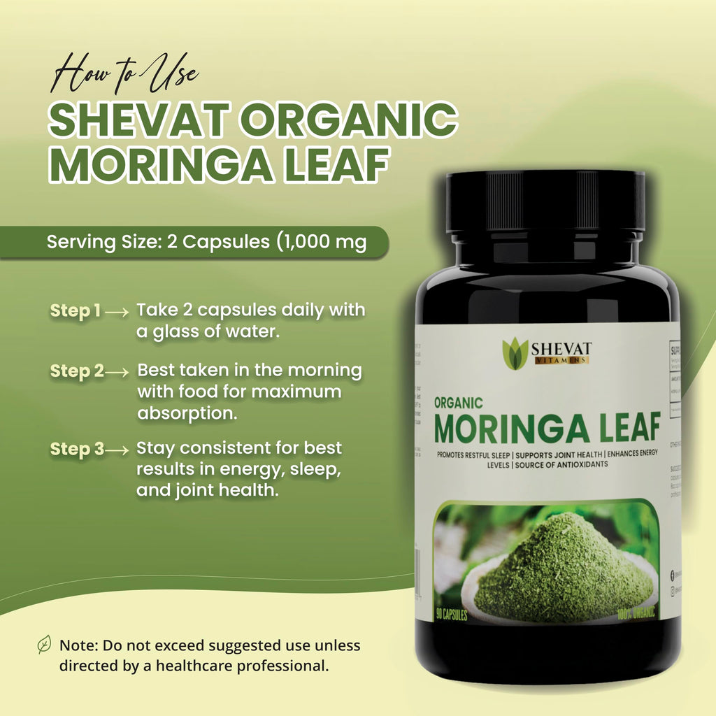 Organic Moringa Leaf Capsules 1000mg 90 Capsules L2849