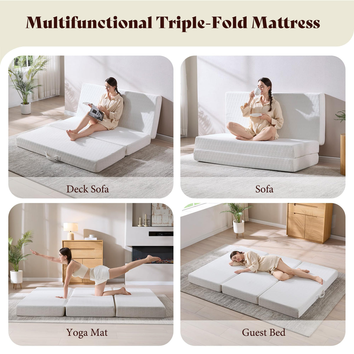 Queen Tri-Fold Memory Foam Mattress P8544