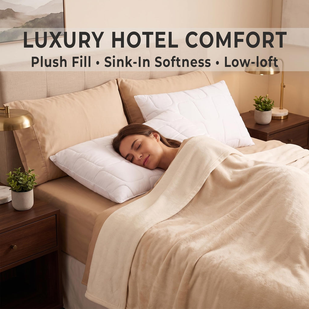 King Size White Cooling Down Alternative Pillows Set of 2 M845090