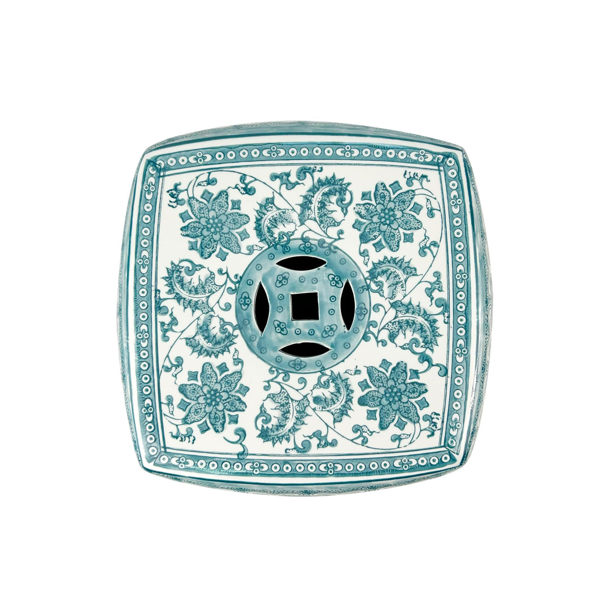 Teal Blue Ceramic Garden Stool T5922