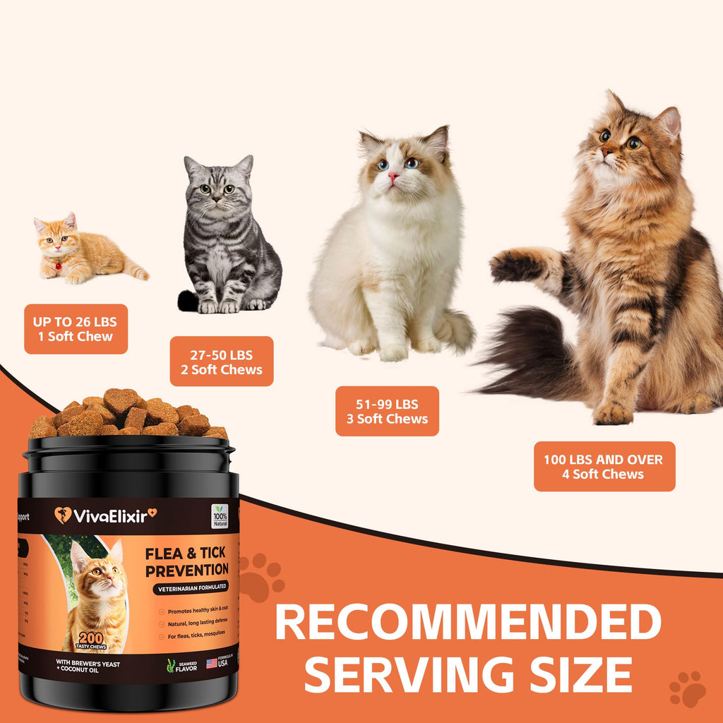 Flea & Tick Treatment for Cats 200 Chews T163