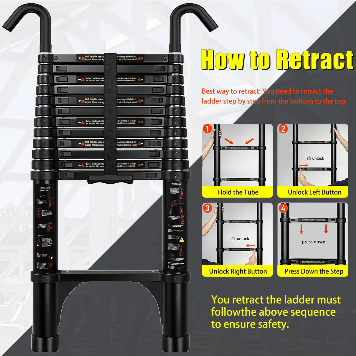 Telescoping Ladder 20FT with Stabilizer U533