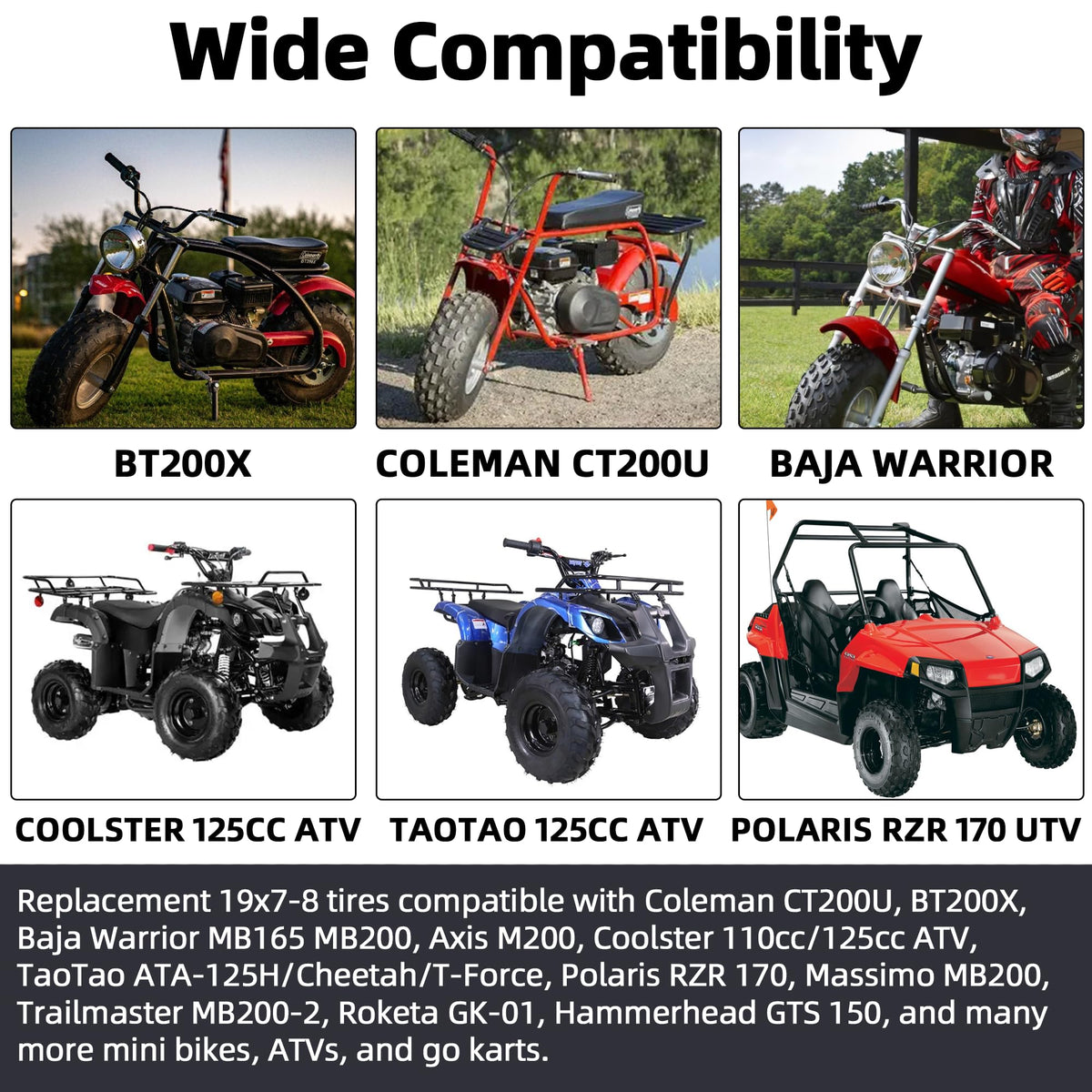 19x7-8 Tubeless All-Terrain ATV UTV Tires L7975