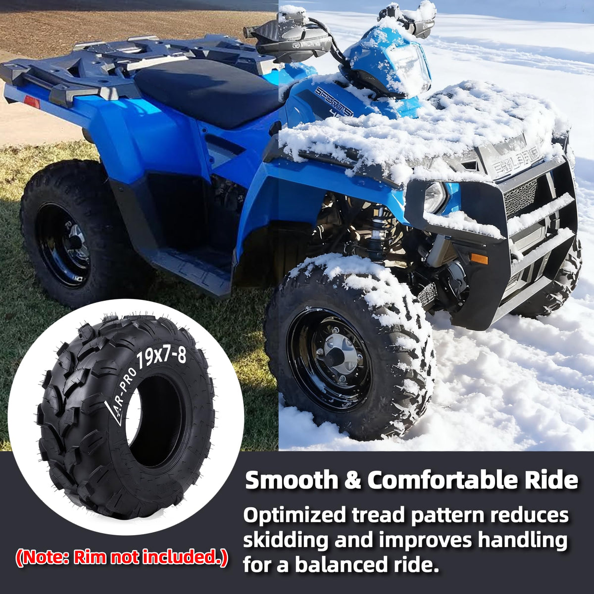 19x7-8 Tubeless All-Terrain ATV UTV Tires L7975