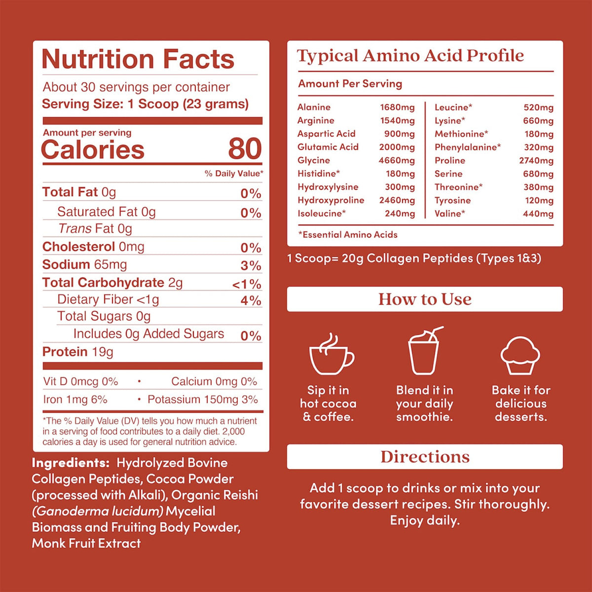 Chocolate Collagen Peptides Powder 24.34 Oz L40311