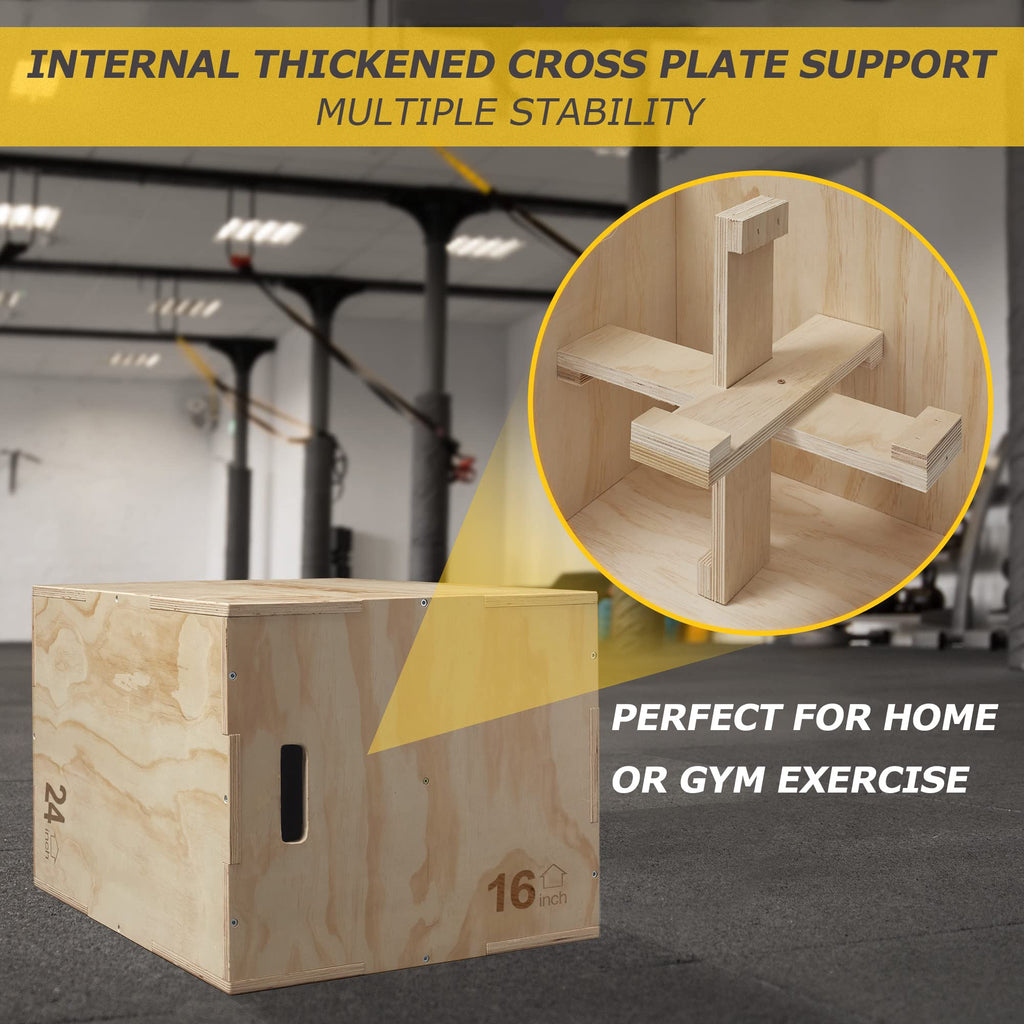 3 in 1 Wood Plyo Box Non-Slip Q272400