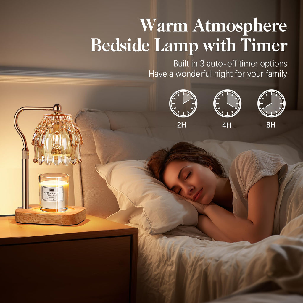 Candle Warmer Lamp with Timer Dimmer Adjustable Height Glass H76751