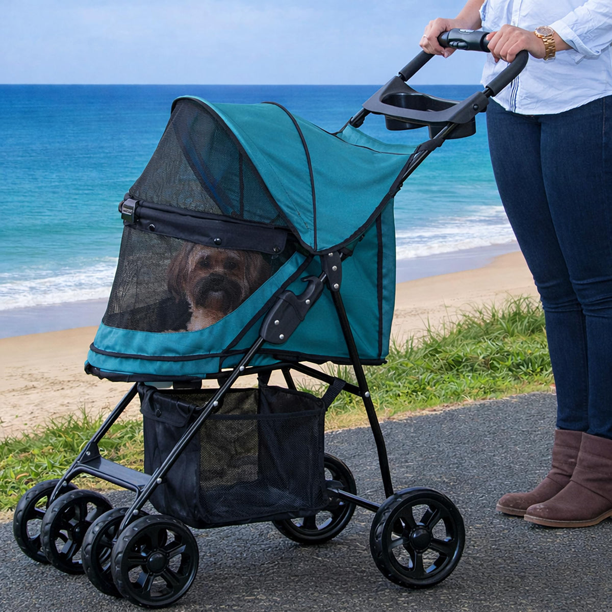 Green Pet Stroller V5001