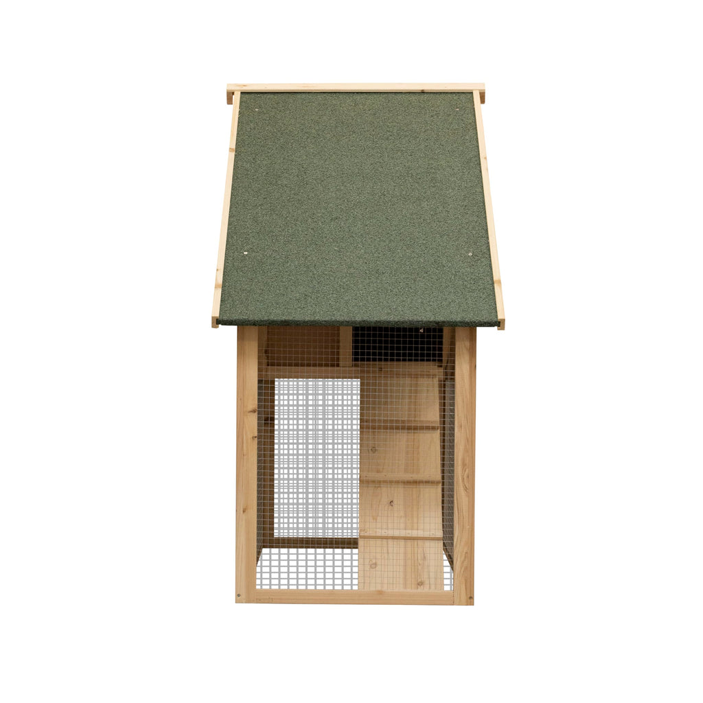 55" 2-Tier Wooden Rabbit Hutch with Ramp D341
