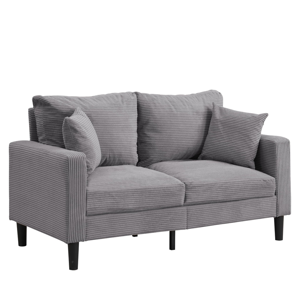 Light Gray Upholstered 2 Seat Loveseat Sofa I891705