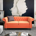 Orange Velvet 2 Seater Sofa Z694