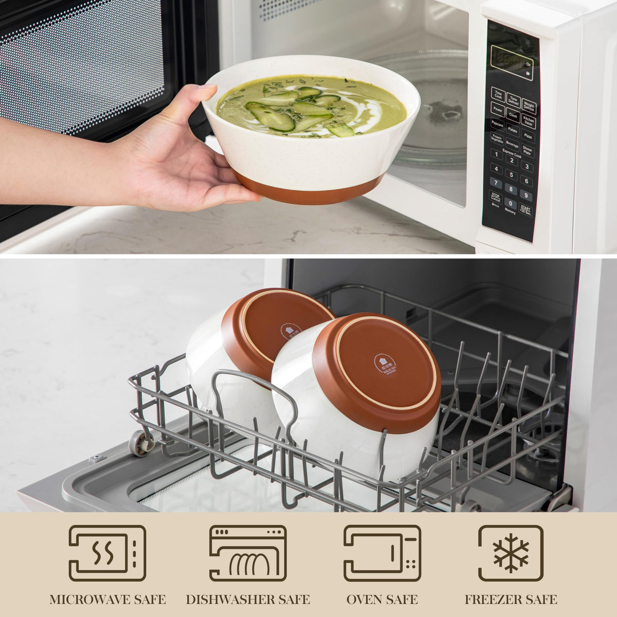 Ceramic Soup Bowl Set of 4 and Baking Dish D21524