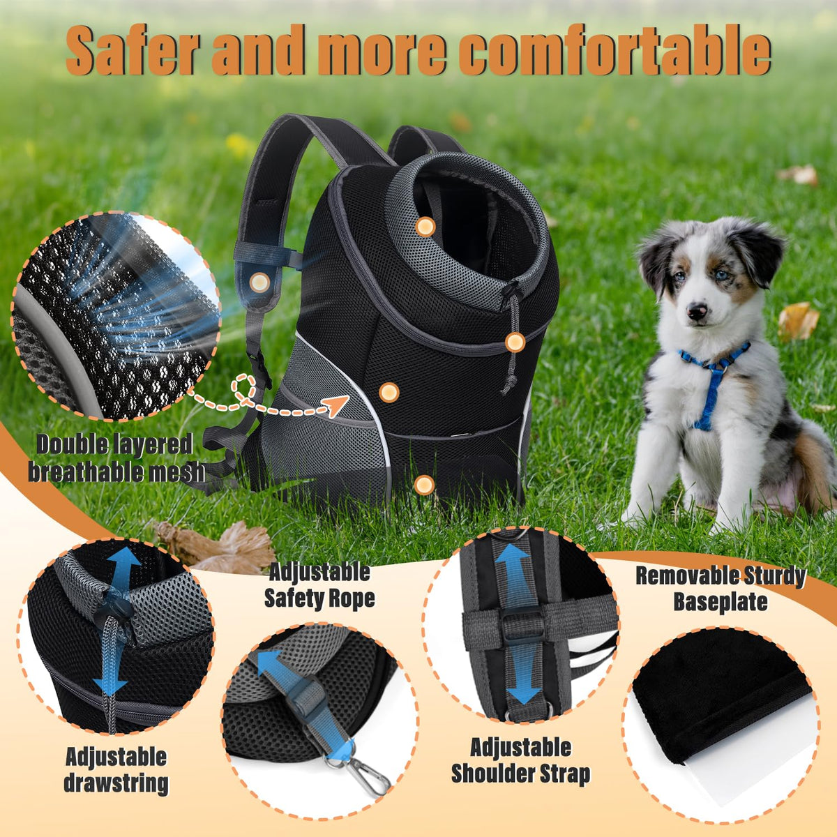 Adjustable Breathable Dog Carrier Backpack P595