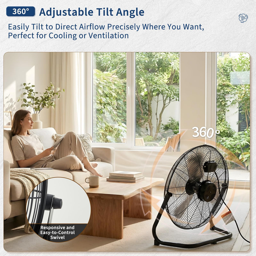 20'' 3000CFM Metal Floor Fan P135020
