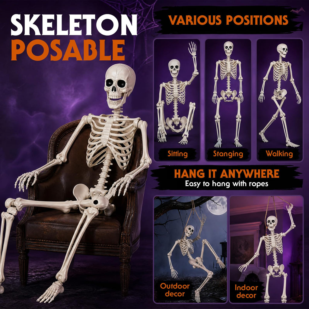 5.4FT Posable Life Size Skeleton (2PCS) T885