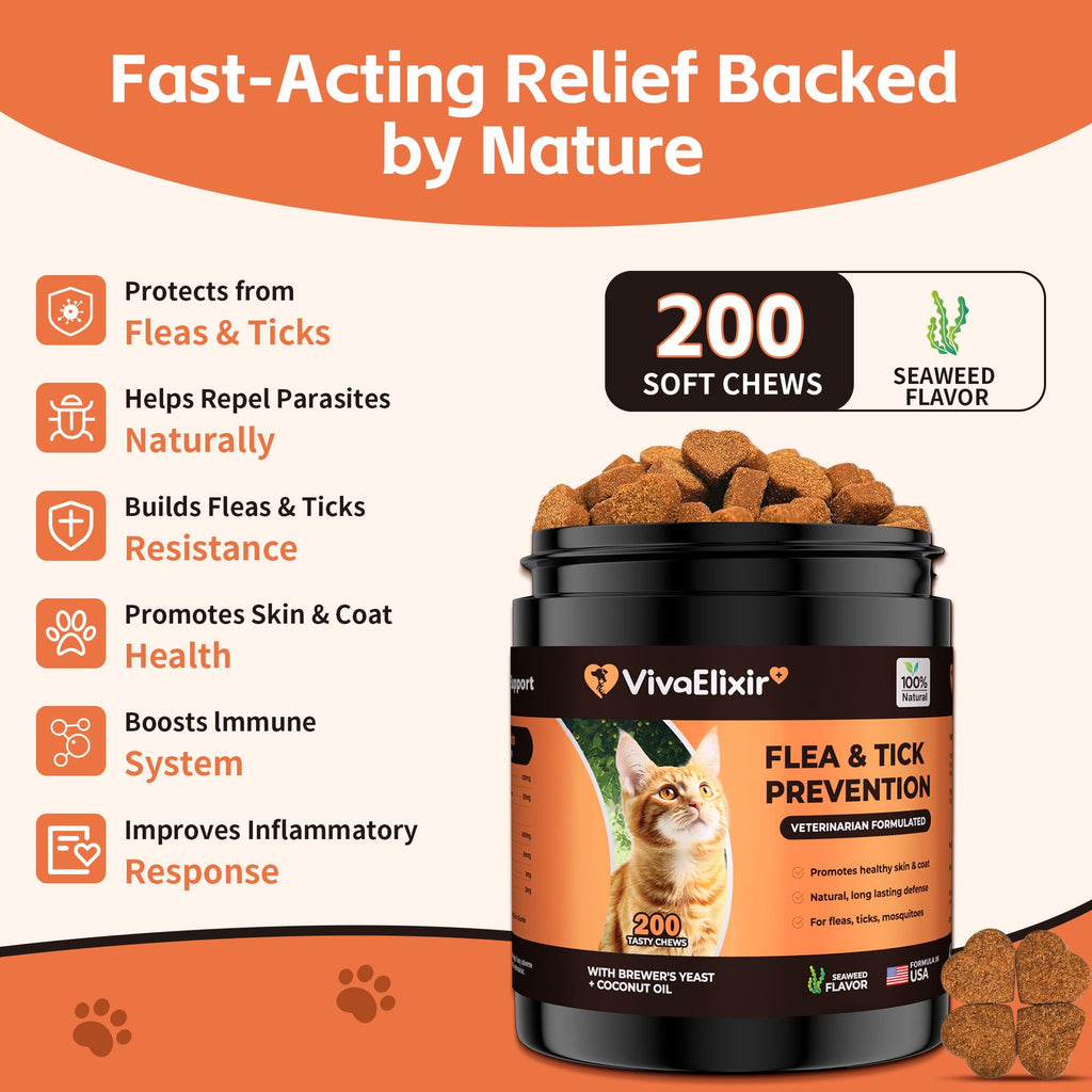 Flea & Tick Treatment for Cats 200 Chews T163