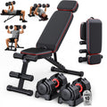 Adjustable Dumbbell Set with Workout Bench L337