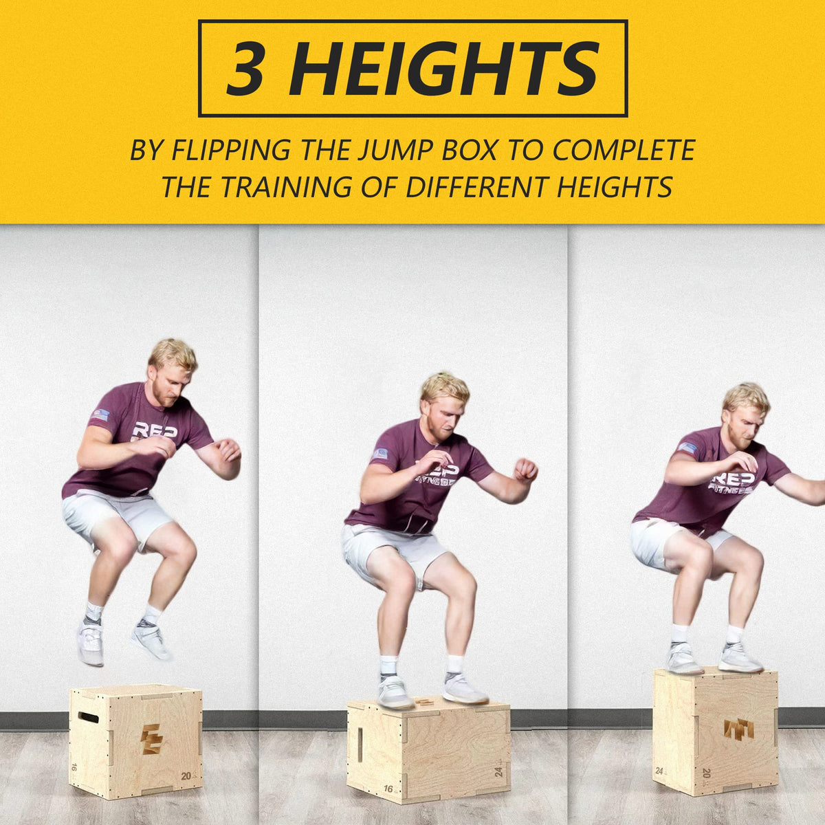 3 in 1 Wood Plyo Box Non-Slip Q272400