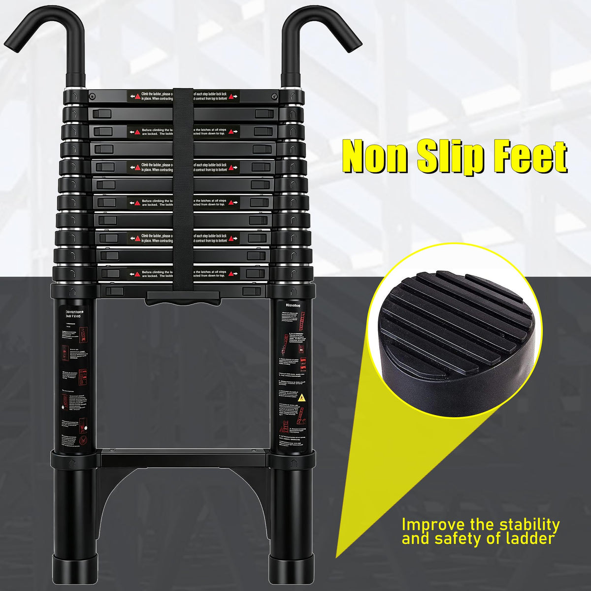 Telescoping Ladder 20FT with Stabilizer U533