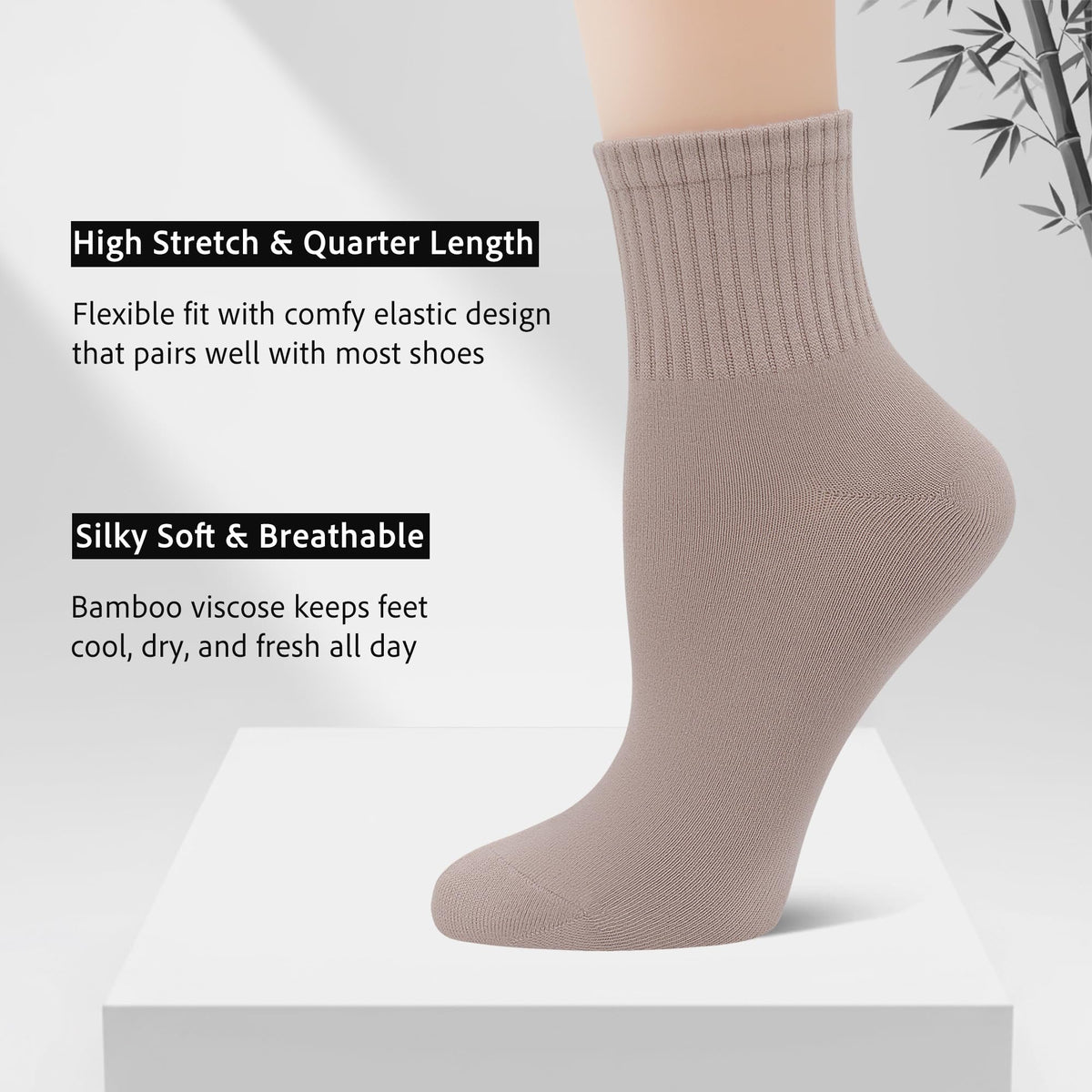 Viscose Bamboo Mini Crew Socks 5 Pairs M185