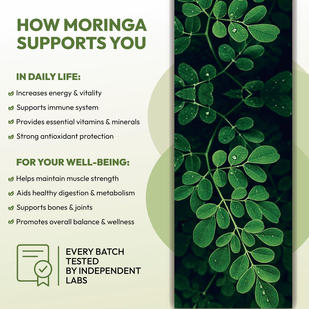 Organic Moringa Leaf Capsules 1000mg 90 Capsules L2849