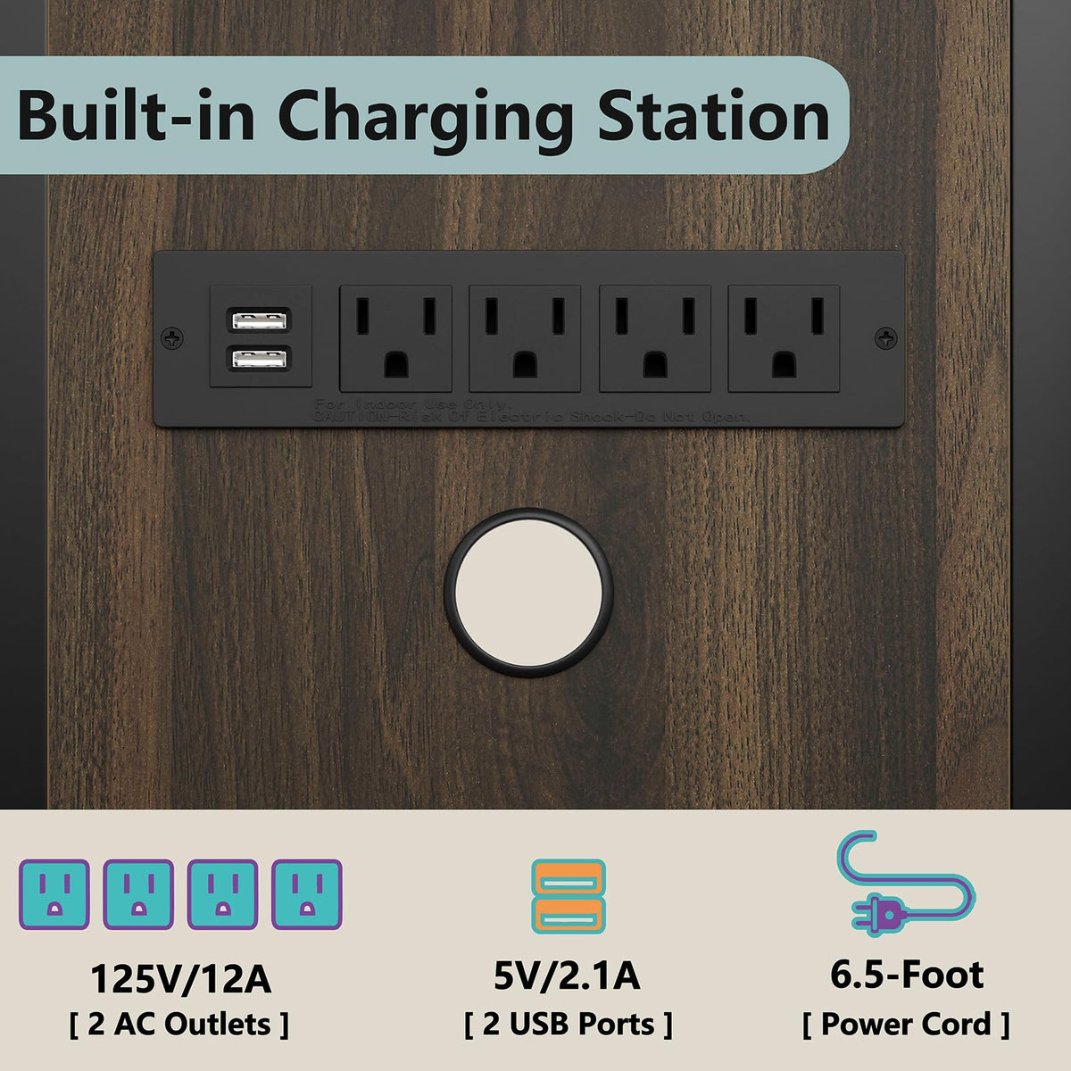 4-Tier Corner AV Media Stand with Charge Station I14909