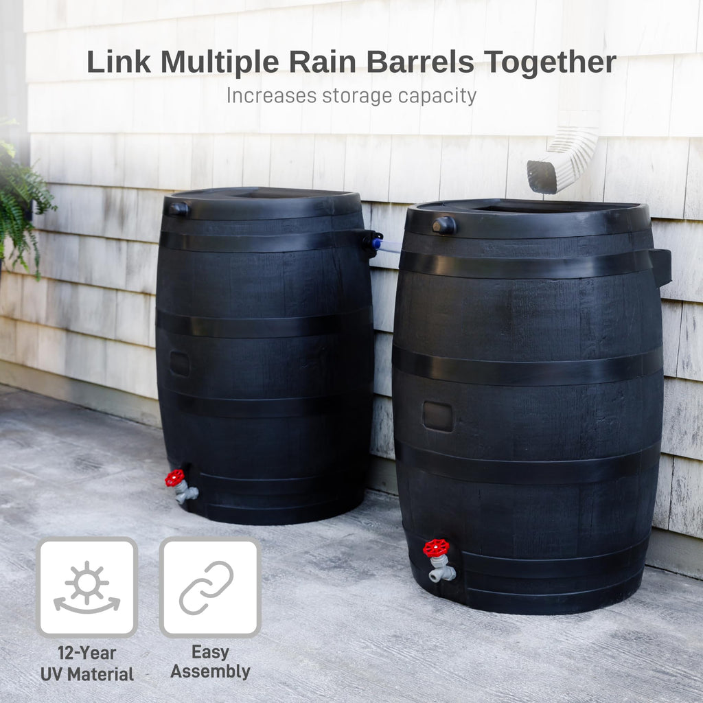 50-Gallon Recycled Plastic Rain Barrel C516014