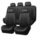 Black Leather Car Seat Covers Full Set W4046