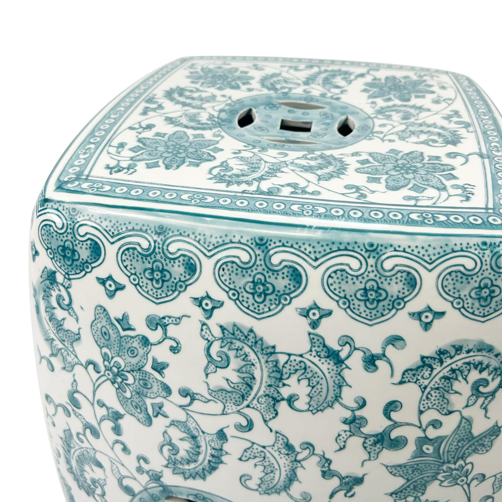 Teal Blue Ceramic Garden Stool T5922