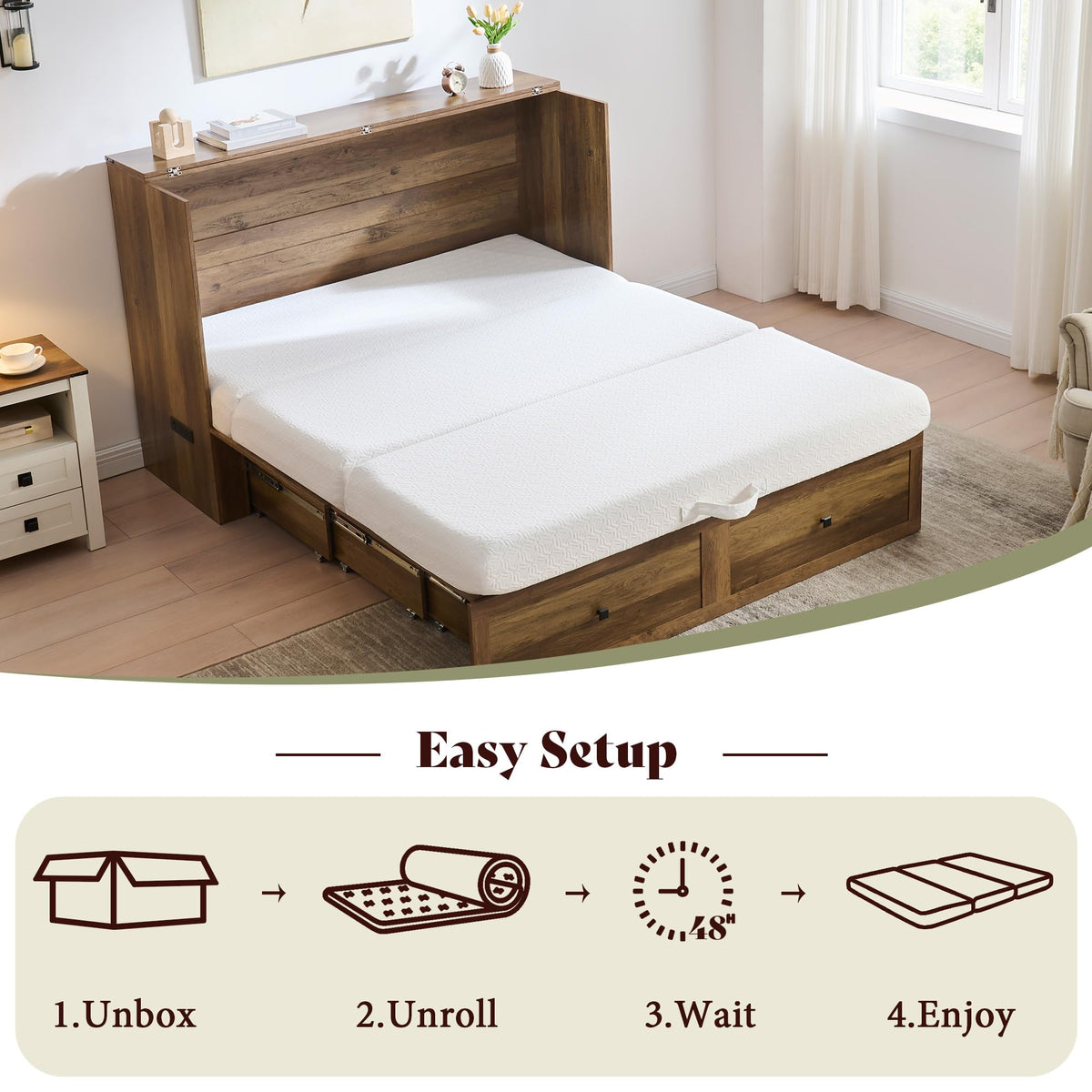 Queen Tri-Fold Memory Foam Mattress P8544