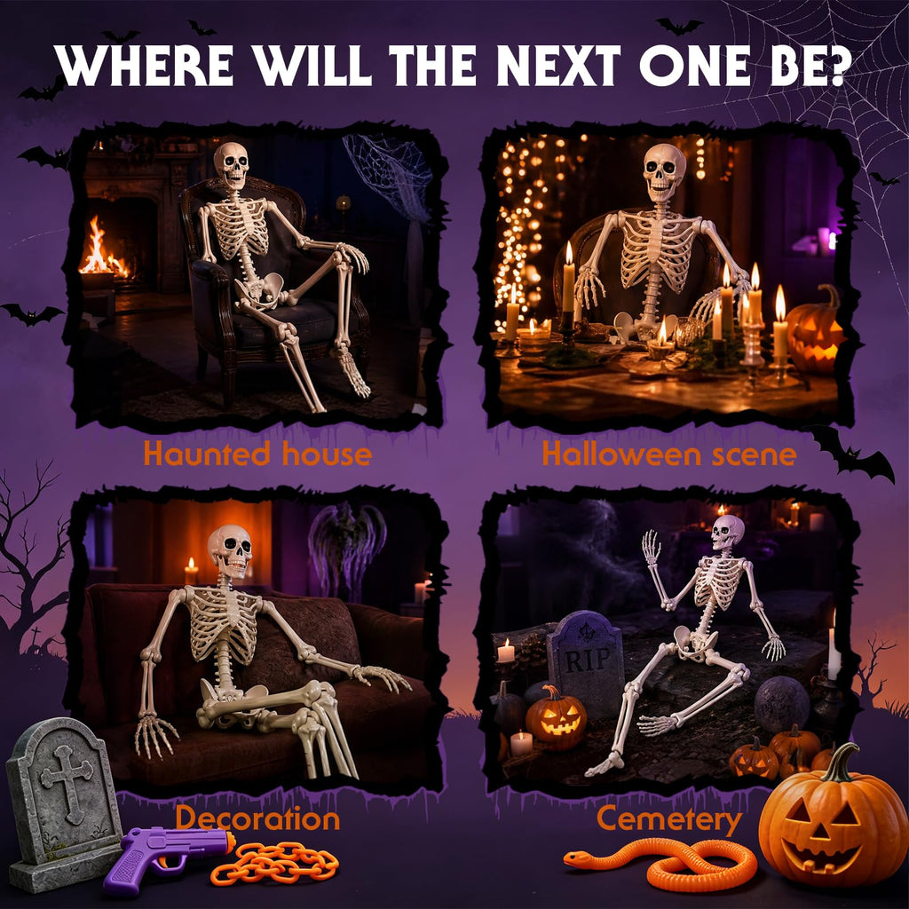 5.4FT Posable Life Size Skeleton (2PCS) T885