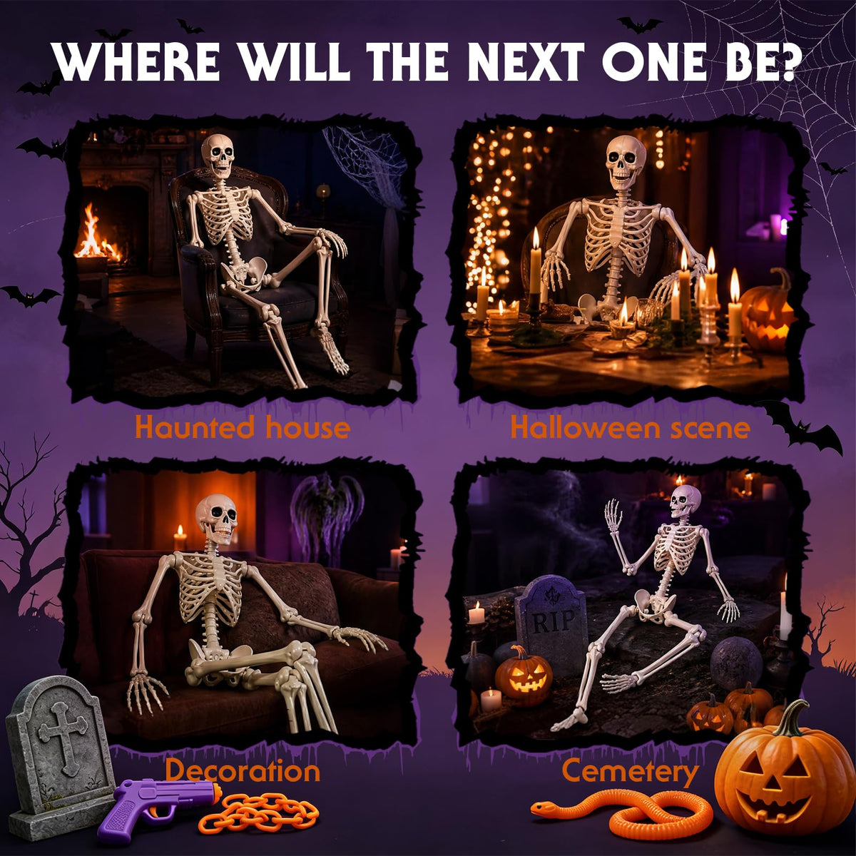 5.4FT Posable Life Size Skeleton (2PCS) T885
