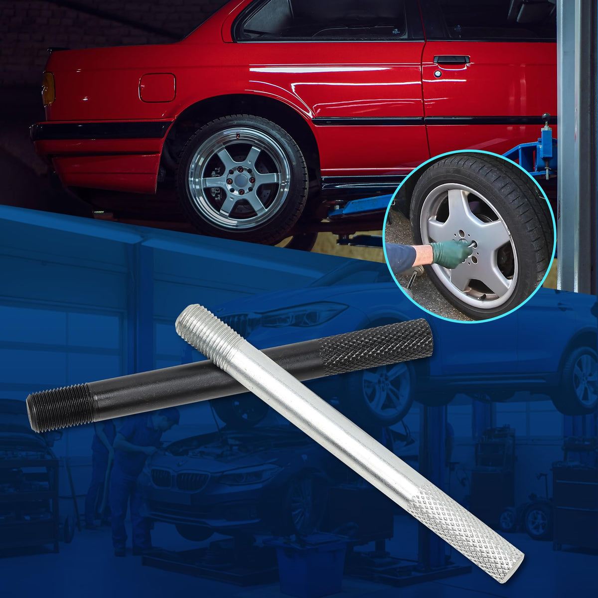 Steel Alloy Wheel Alignment Pin Tool M14x1.5/1.25 C3925