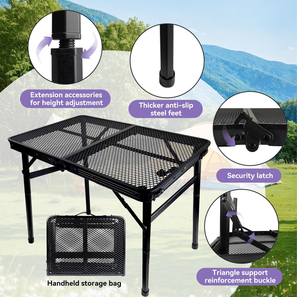 Black Adjustable Folding Camping Table G212647