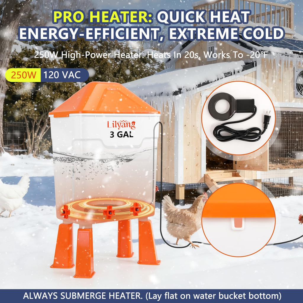 Heated Chicken Waterer 3 Gallon C619