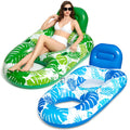 2 Pack Inflatable Pool Float Lounger with Cup Holder K4347