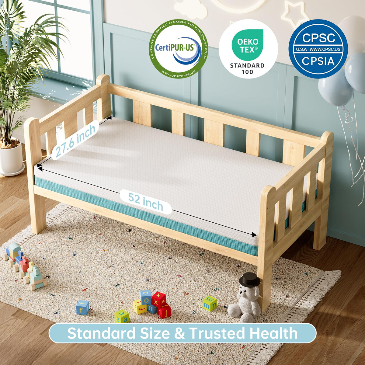Memory Foam Crib Mattress with Washable Cover N42751