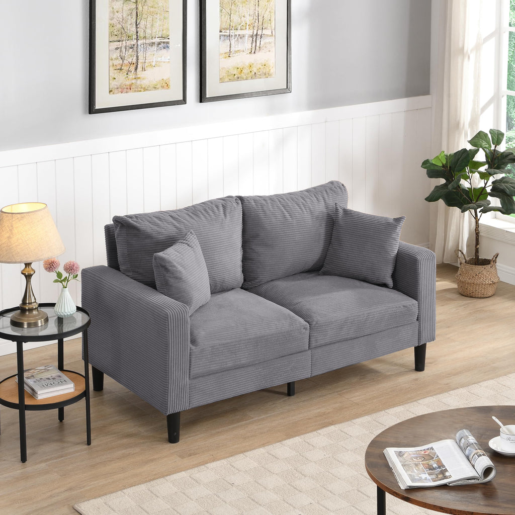Light Gray Upholstered 2 Seat Loveseat Sofa I891705