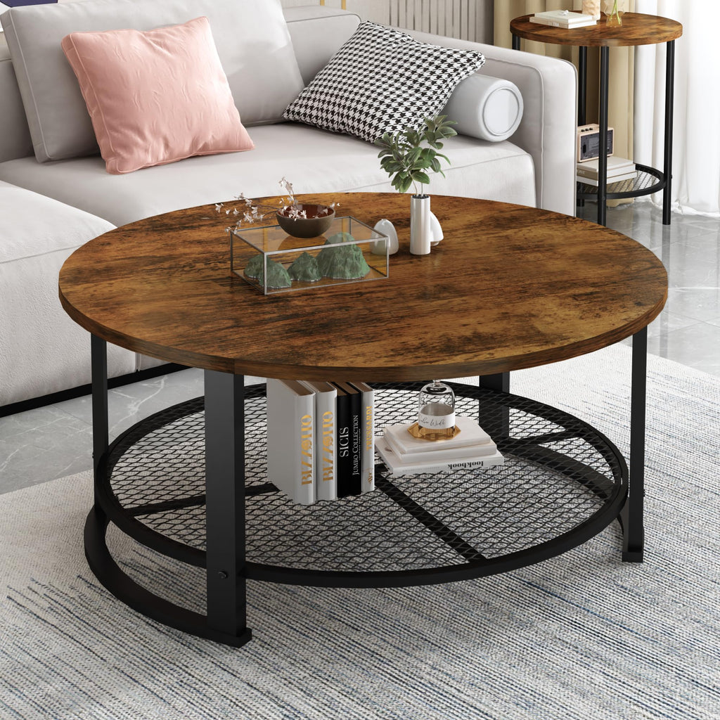 3-Piece Round Coffee Table Set with Storage N1482