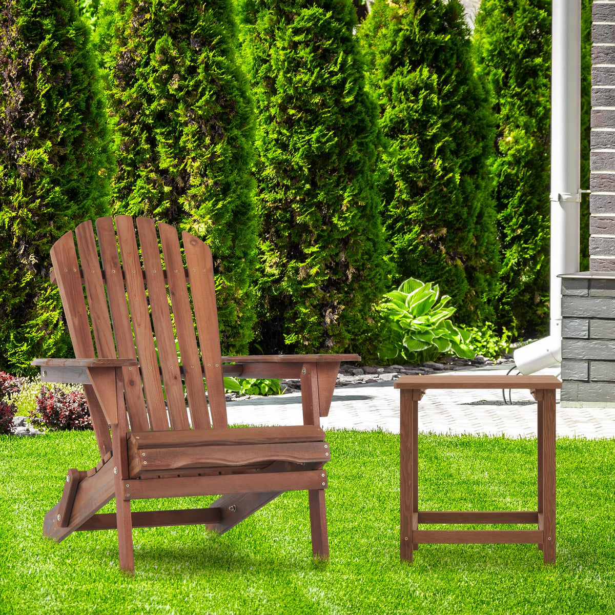 Wooden Folding Adirondack Chair Set of 2 N2151