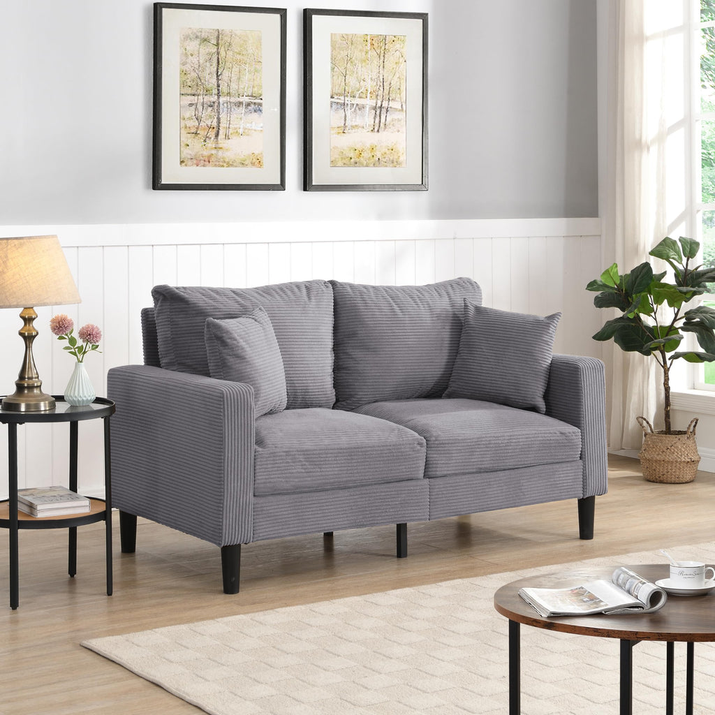 Light Gray Upholstered 2 Seat Loveseat Sofa I891705